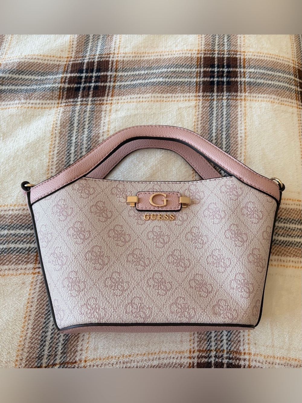GUESS Pink & Brown Crossbody Bag